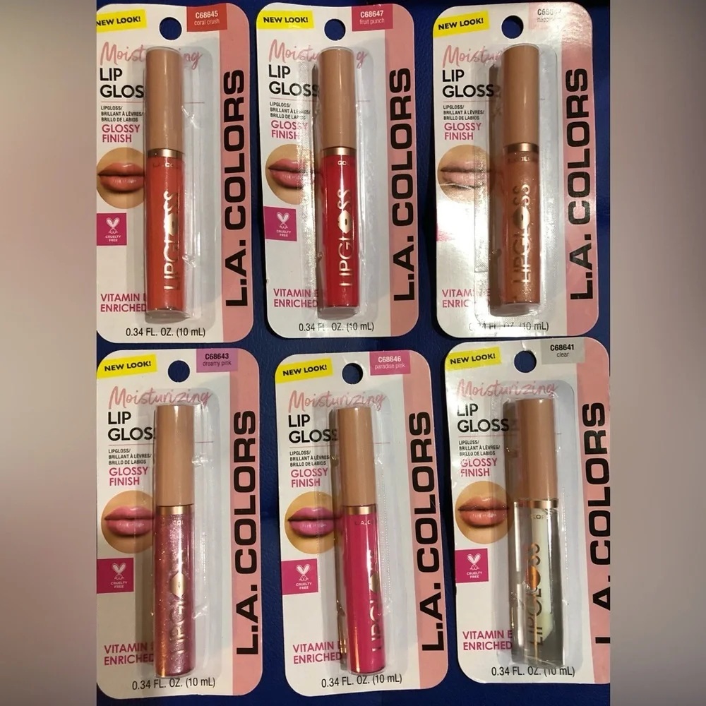 3pack‎ assorted moisturizing vitamin E enriched glossy finish lip glosses new